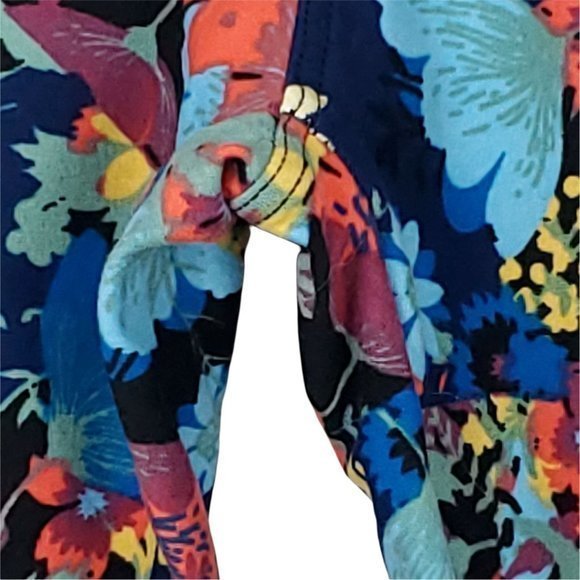 LuLaRoe Leggings Black Blue Pink Yellow Purple Floral One Size OS‎ - Picture 9 of 11